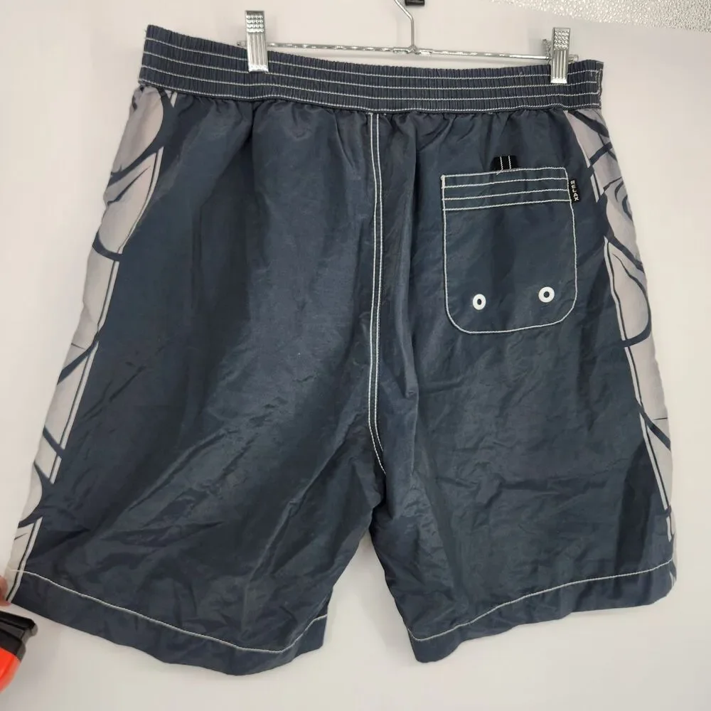 Tommy Bahama Navy Blue Large Floral Lined Swimming‎ Trunks